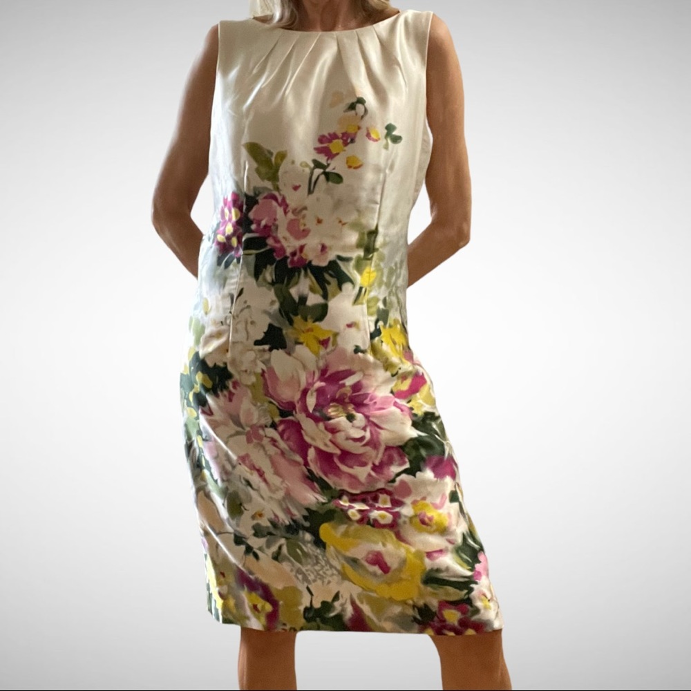 Ann Taylor Silky Print Sleeveless Dress 10